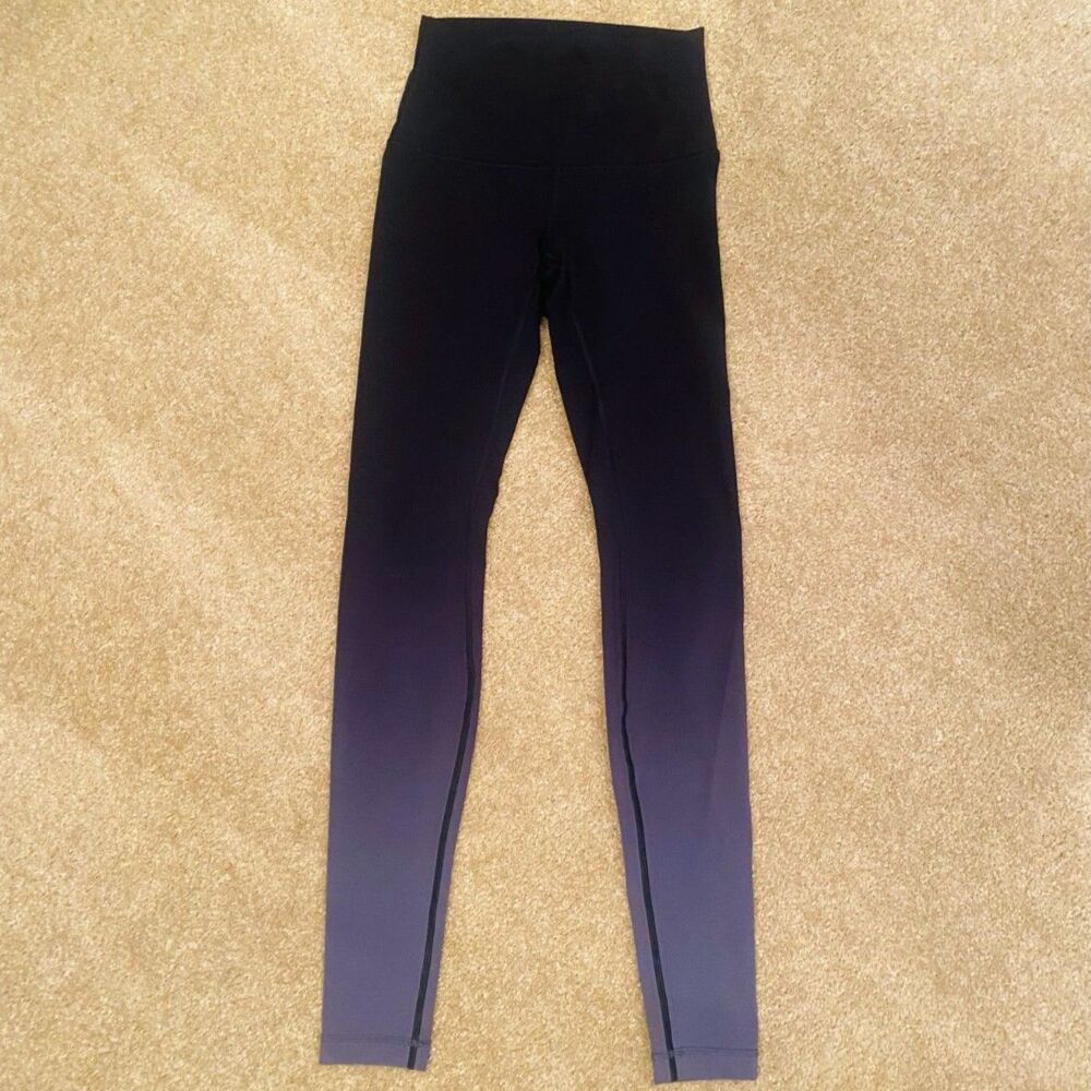 RARE Lululemon Wunder Under High Rise Leggings 28" Ombre Black Size 4 EUC - Picture 4 of 8